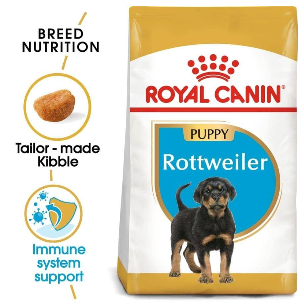 Royal Canin Rottweiler Puppy Dry Food and Maxi Puppy Dog Wet Food Combo