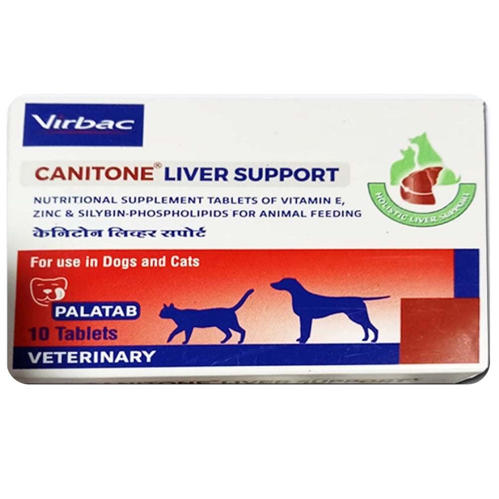 Virbac Canitone Liver Support for Dogs and Cats pack of 10 Tablets