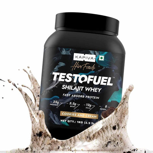 Kapiva Him Foods Testofuel Shilajit Whey Protein -1kg Cookies and Cream