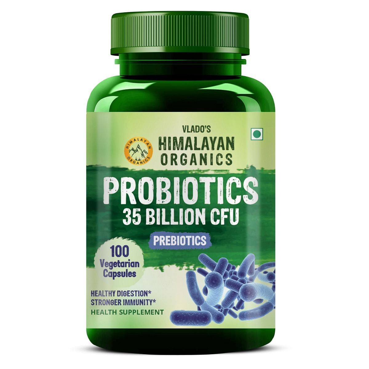 Vlados Himalayan Organics Probiotics Supplement 35 Billion CFU for women  men 16 Strains with Prebiotics  100 Veg Capsules