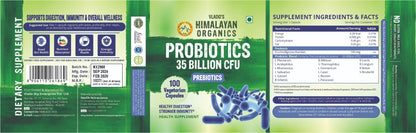 Vlados Himalayan Organics Probiotics Supplement 35 Billion CFU for women  men 16 Strains with Prebiotics  100 Veg Capsules