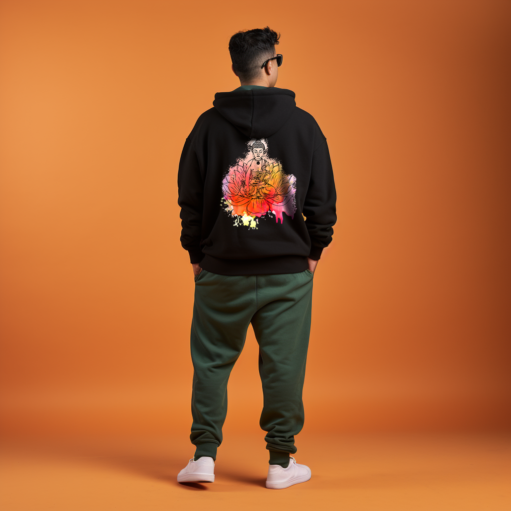 Buddha Graphic Printed Hoodie