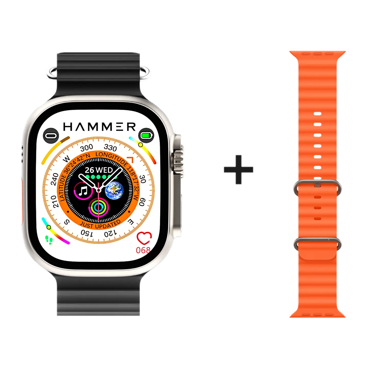 Hammer Ultra Classic with 2.01  Largest Display Bluetooth Calling Smartwatch