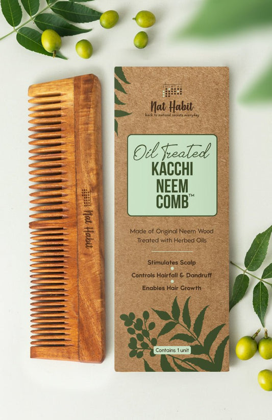 strongDual Tooth Kacchi Neem Combstrong briMulti-Actioni