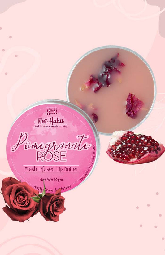 strongPomegranate Rose Lip Butter 10gstrong briwith Fresh Rose PomegranatebrDesi Ghee  Raw Honeyi