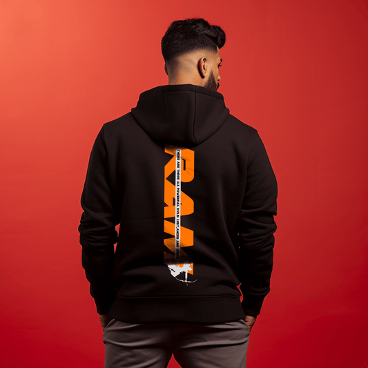 Sanatani Ram Printed Black Hoodie for Men