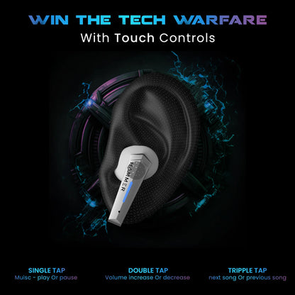 Hammer Arcade True Wireless Gaming Bluetooth Earbuds with RGB Lights and 50ms Low latency