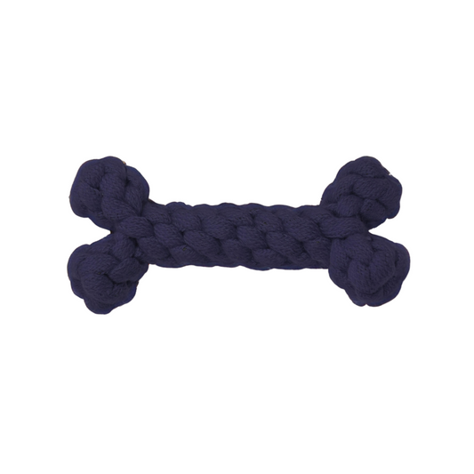 Skatrs Bone Shaped Rope Chew Toy for Dogs and Cats Royal Blue