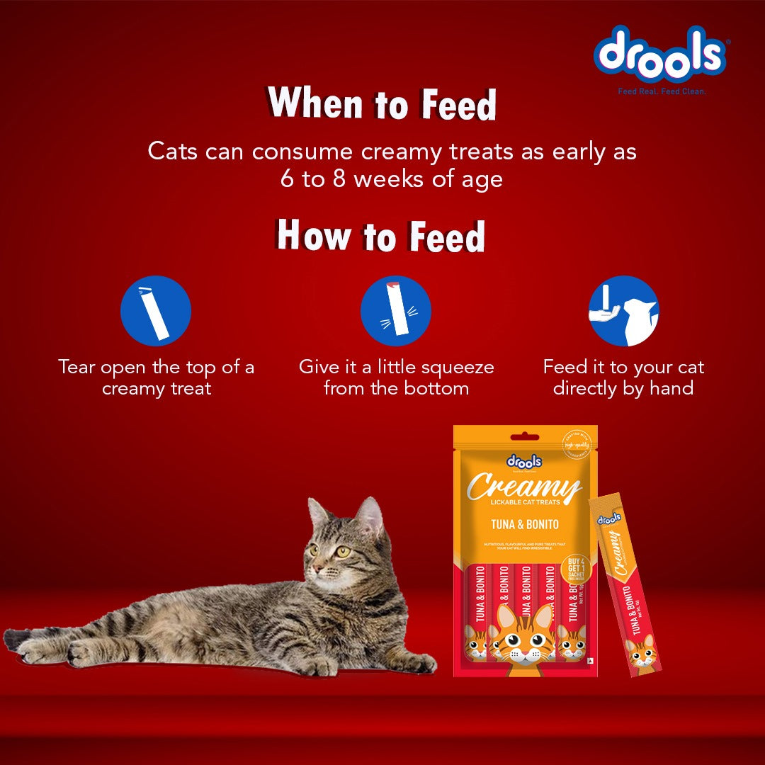 Drools Tuna  Bunito and Crab  Chicken Creamy Cat Treats Combo