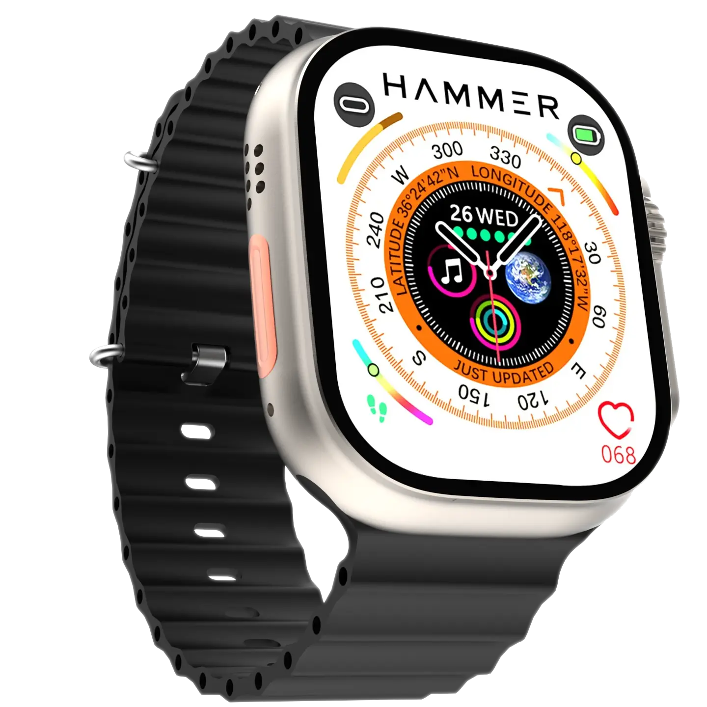 Hammer Ultra Classic with 2.01  Largest Display Bluetooth Calling Smartwatch