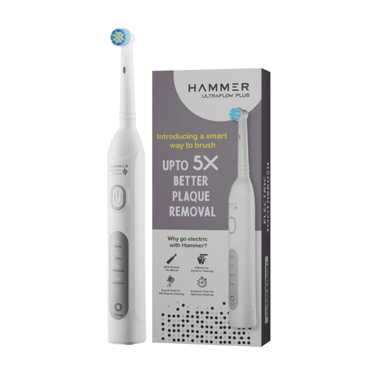 Hammer Ultra Flow Plus Oscillating Electric Toothbrush with 2 Brush Heads