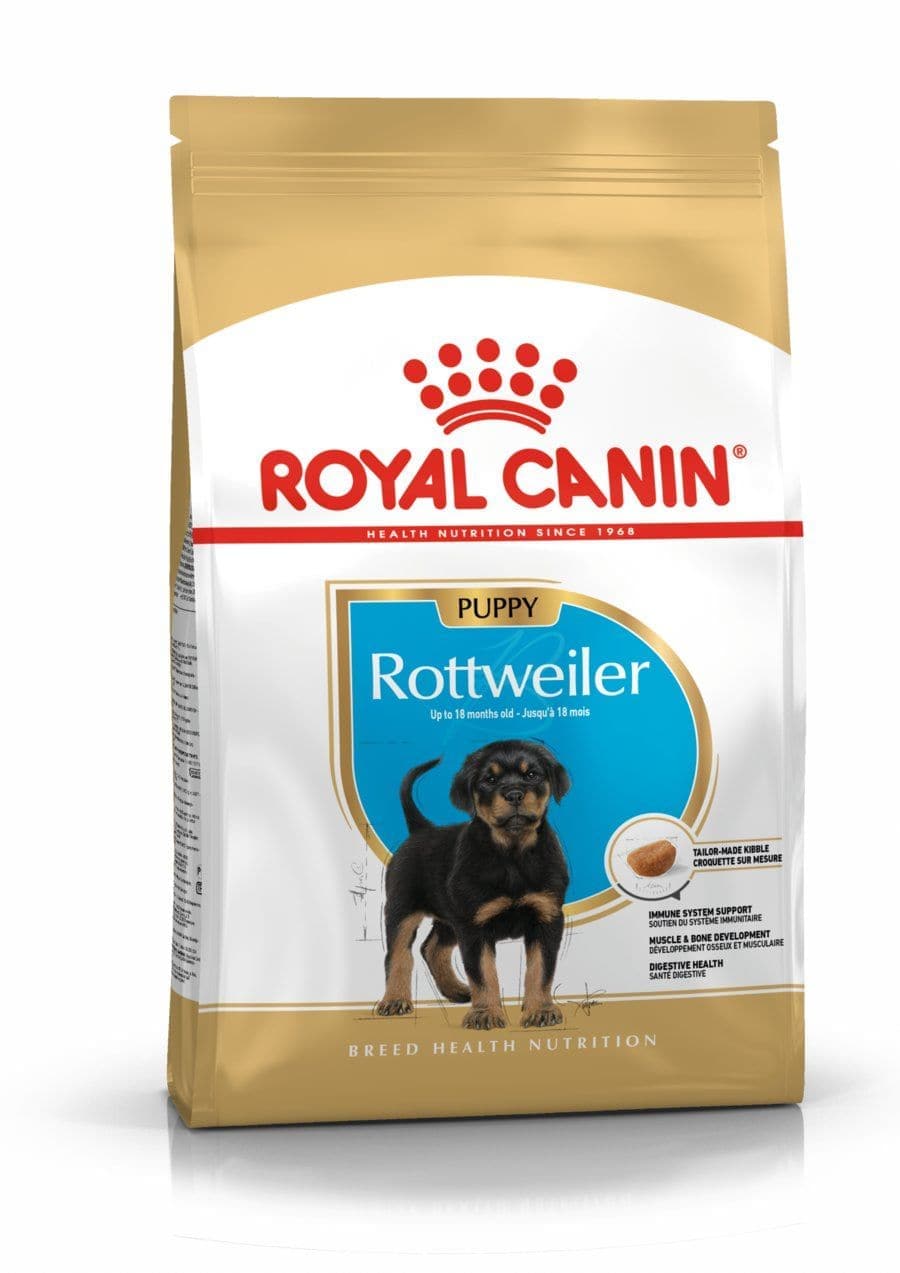 Royal Canin Rottweiler Puppy Dry Food and Maxi Puppy Dog Wet Food Combo