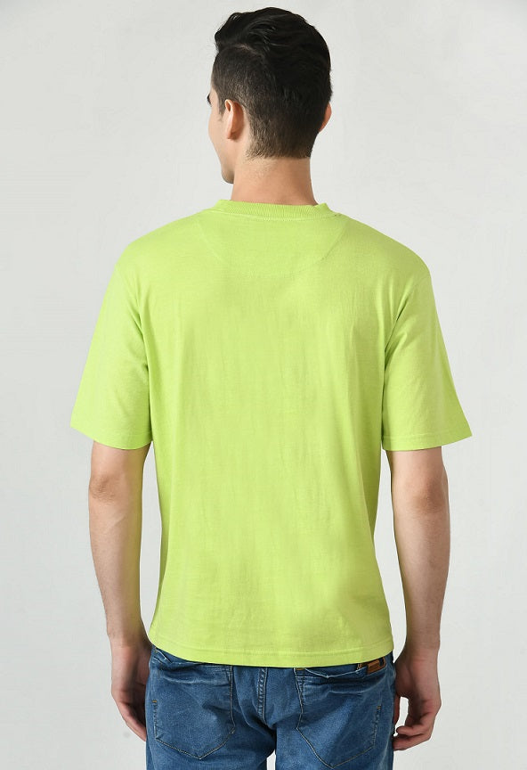 Drop Shoulder Crew Neck Tee High Rib Collar - Made in BCI Cotton