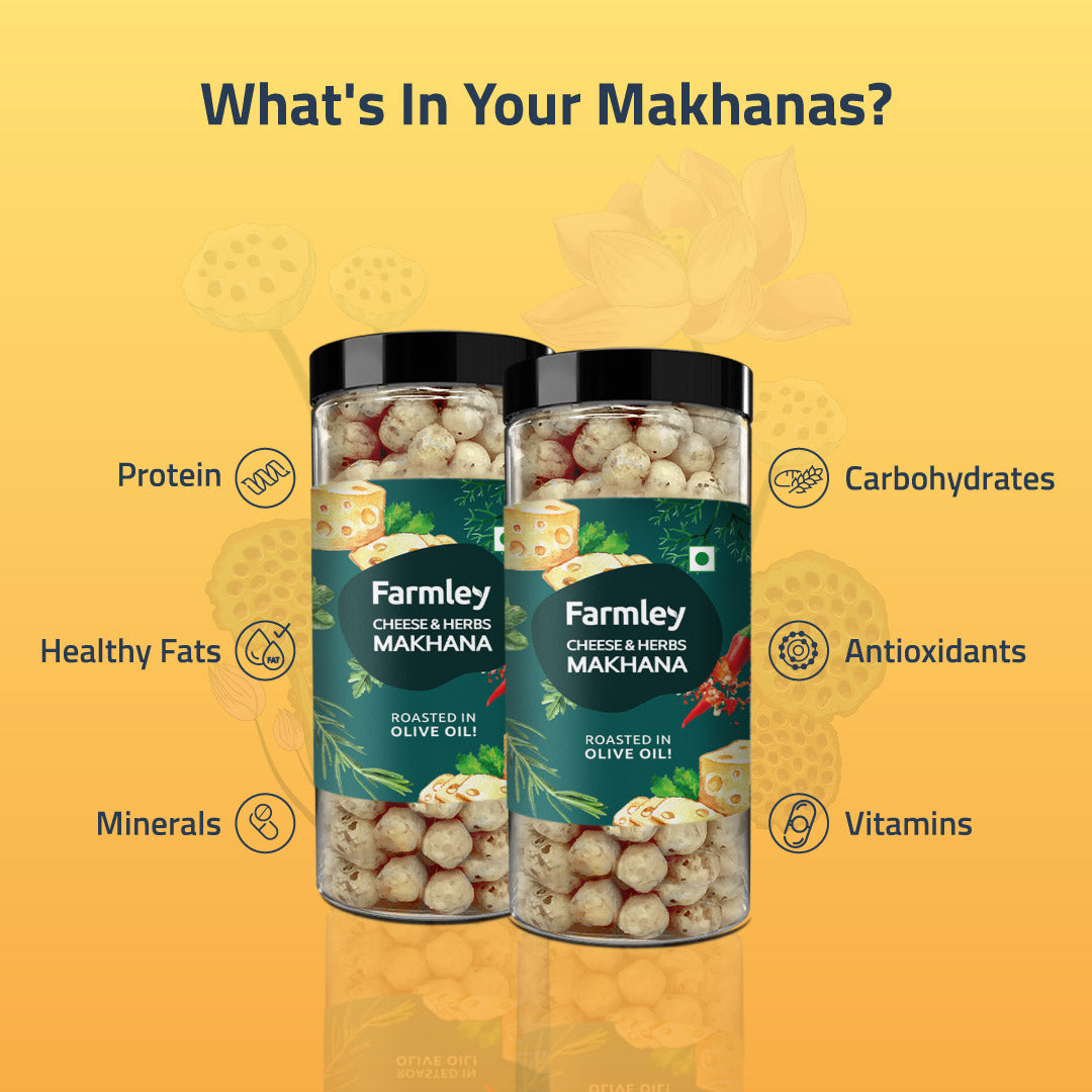 Cheese  Herbs Makhana - Roasted In Olive Oil 83 g each