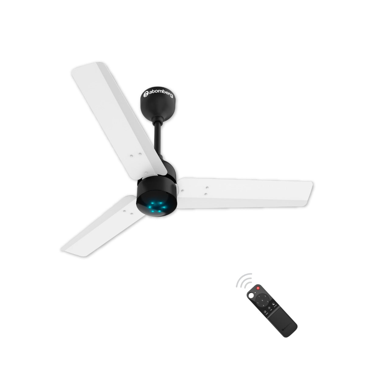 Atomberg Renesa 900mm 3 Blades Ceiling Fan with Remote White and Black