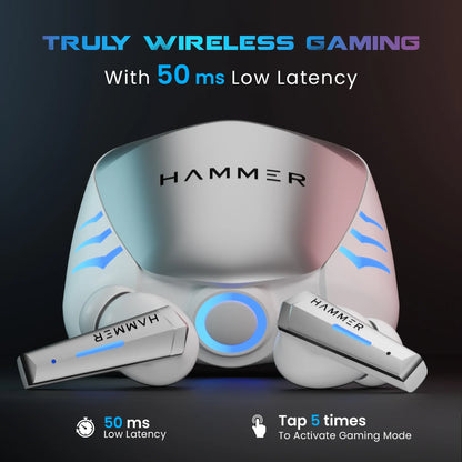 Hammer Arcade True Wireless Gaming Bluetooth Earbuds with RGB Lights and 50ms Low latency