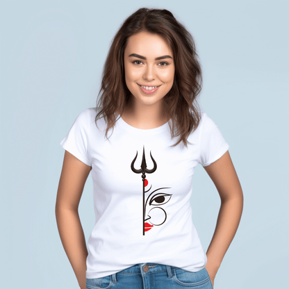 Maa Amba With Trishul Printed t-shirt for Women