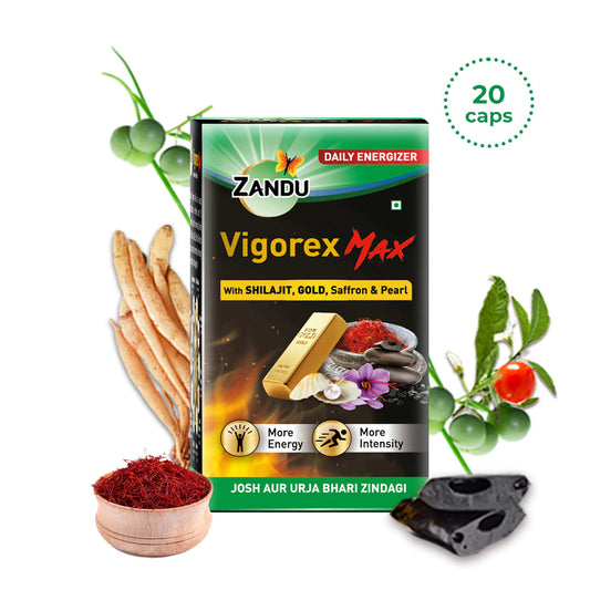 Zandu Vigorex Max Capsules for Stamina  Energy 20 Caps