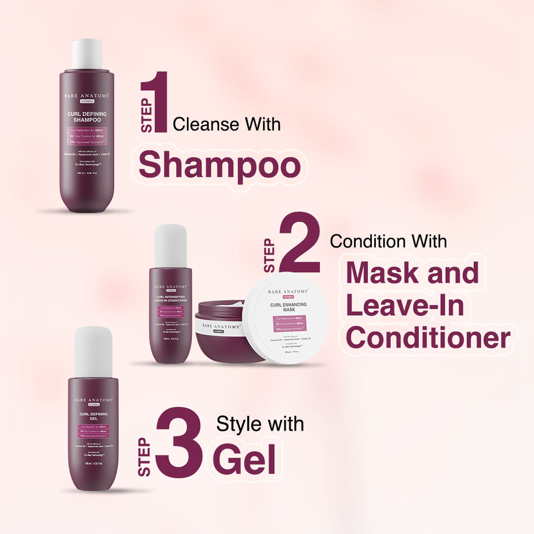 Curl Defining Kit - Shampoo I Leave-in Conditioner I Mask I Gel