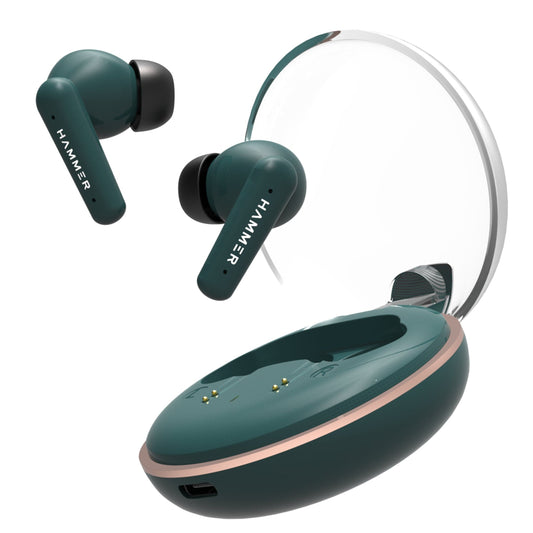 Hammer Airflow Plus TWS Earbuds with Bluetooth 5.1 and Smart Touch Control Emerald Green
