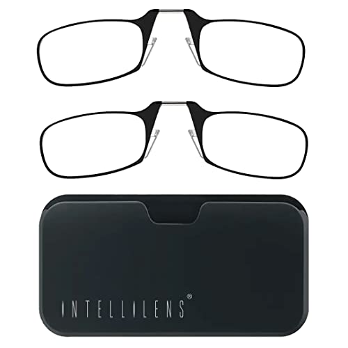 Intellilens Edge Ultra Thin Reading Glasses Pack of 2 For Men and Women Black 1.00