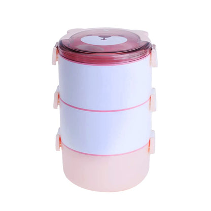 Kuber Industries Insulated Lunch Box With 3 Compartments100 BPA Free Food Grade ABS PlasticLeakproof  Spill ProofDishwasher  Microwave Safe Lunch Box3000 MLHX0034190Pink