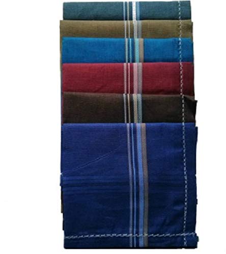 Kuber Industries Cotton 6 Piece Mens Handkerchief Set - Multicolour CTKTC05648 standard