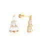 Yellow Chimes Earrings For Women Gold Toned Geometric Shape Crystal Studded Drop Earrings For Women and Girls