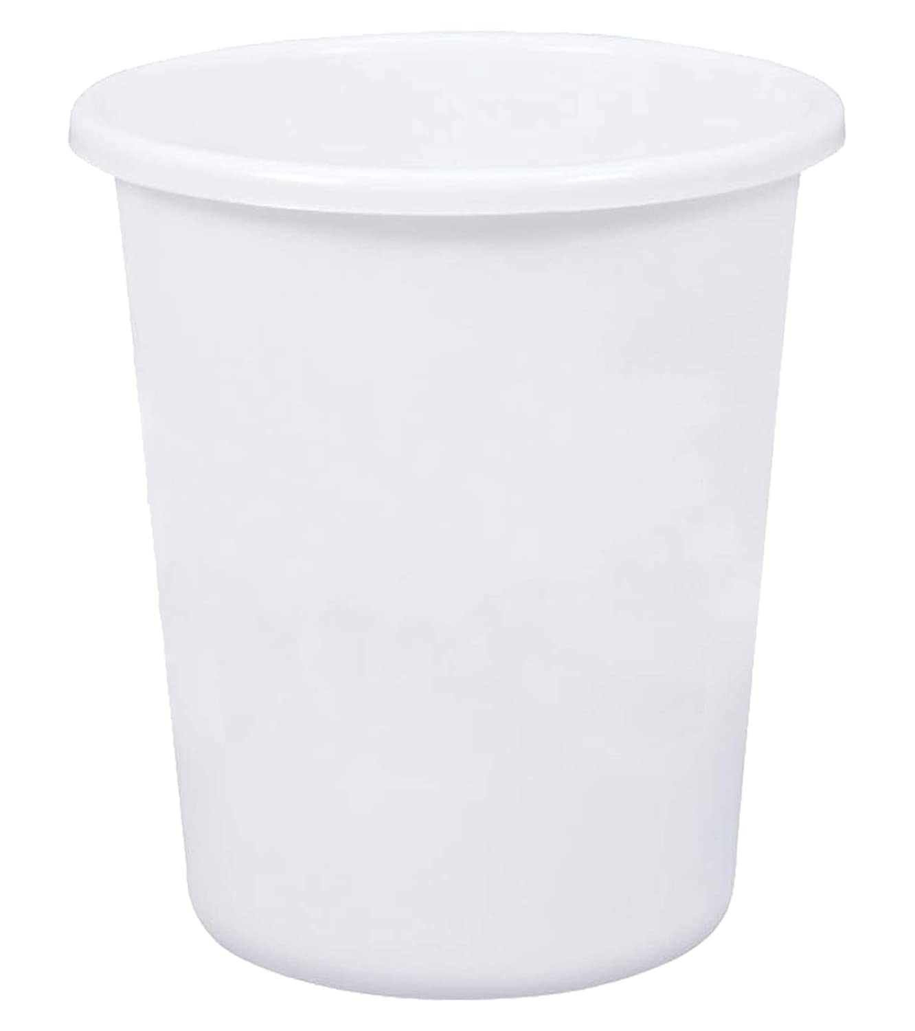 Kuber Industries Plastic Open Dustbin Trash Bin Garbage Bin Waste Bin 5Ltr.- Pack of 4 White-47KM01060