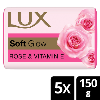 LUX Soft GlowBuy 4 get 1 free offerRose  Vitamin E bathing soapFor Glowing skin Beauty Soaps150g