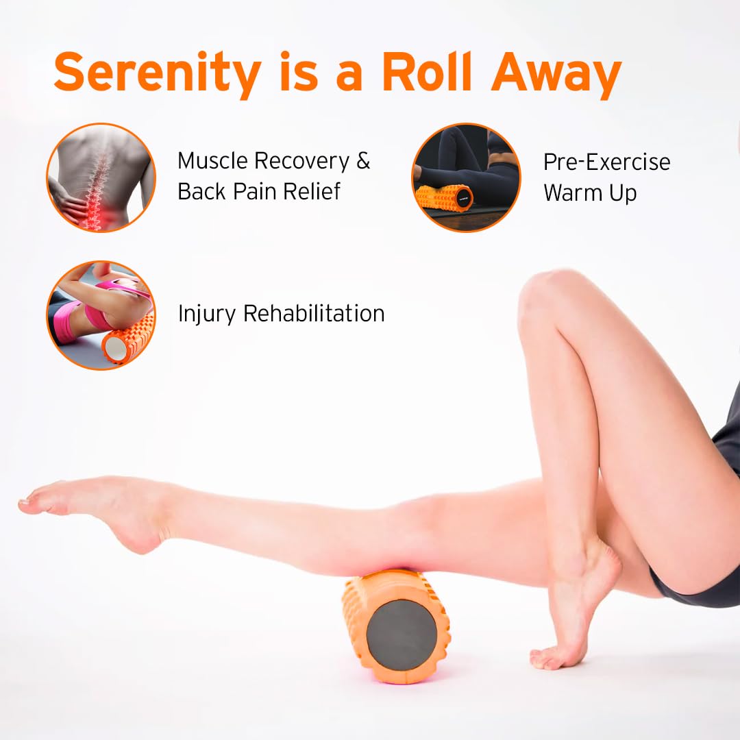 HEAD Deep Tissue Muscle Massage Roller - Pain Relief  Recovery  Cramping Tightness  Home  Gym Fitness