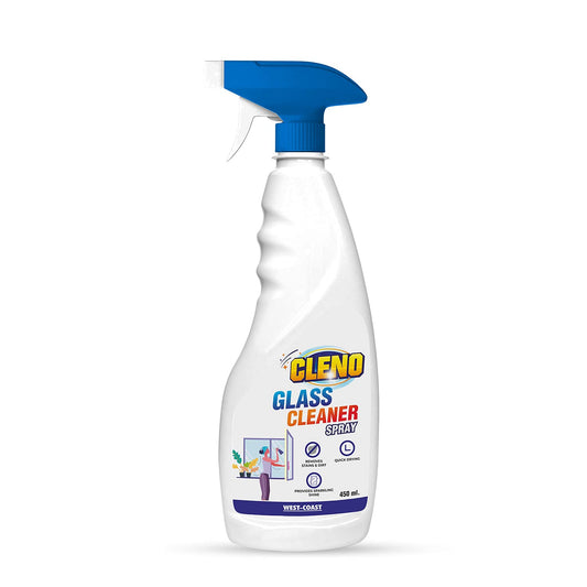 Cleno Glass Cleaner Spray Cleans TabletopsMirrorsGlass-WindowsFridgeOvenKitchen CabinetsFurnitureCar Windows- 450ml Ready to Use