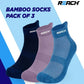 REACH Bamboo Ankle Socks for Men  Women  Breathable Mesh  Odour Free Socks  Sports  Gym Socks  Soft  Comfortable  Pack of 3  Sky Blue Lavender  Navy Blue