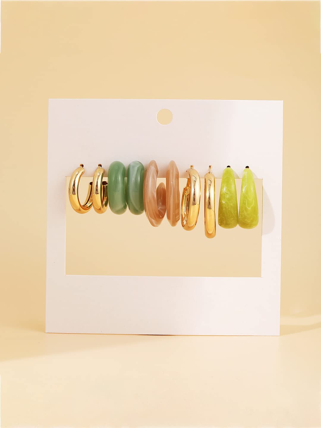 Yellow Chimes Earrings for Women and Girls Multicolor Hoops Earrings Combo  Gold Plated 5 Pairs Combo Hoop Earrings for Women  Birthday Gift for girls and women Anniversary Gift for Wife