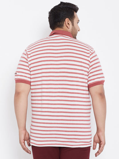 Men Plus Size Lisbon Striped Polo Tshirt