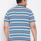 Men Plus Size Sean Striped Round Neck Tshirt