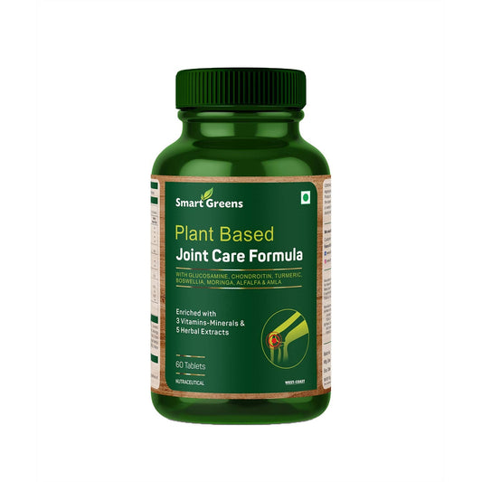 Smart Greens Plant Based Joint Care Formula with Glucosamine Chondroitin Turmeric Boswellia Moringa Amla  Alfalfa 60 Tablets