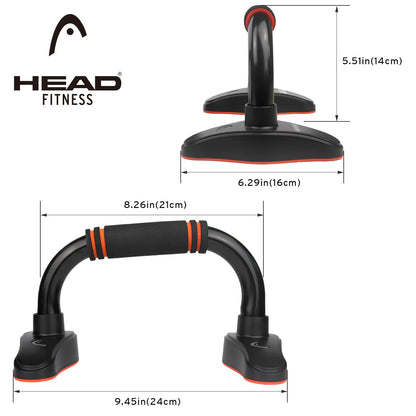 HEAD Push Up Bar Stand - Gym  Home Exercise  Black  Muscle Building  Performance Enhancement