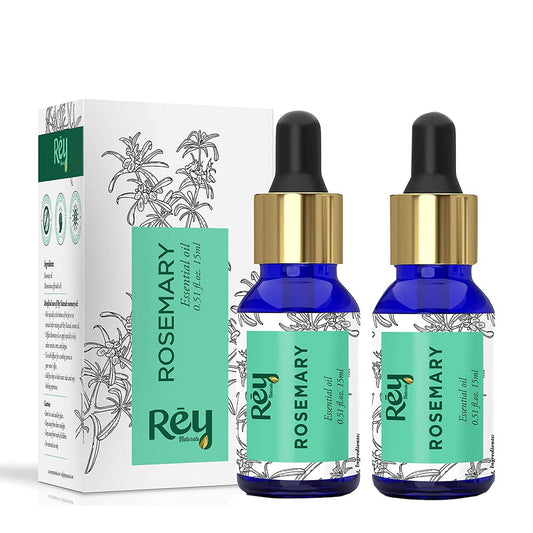 Rey Naturals Rosemary Essential Oil for Hair Growth - 100 Pure  Natural Rosemary Oil For Hair Skin and Body - 15ml 15 ml Pack of 2