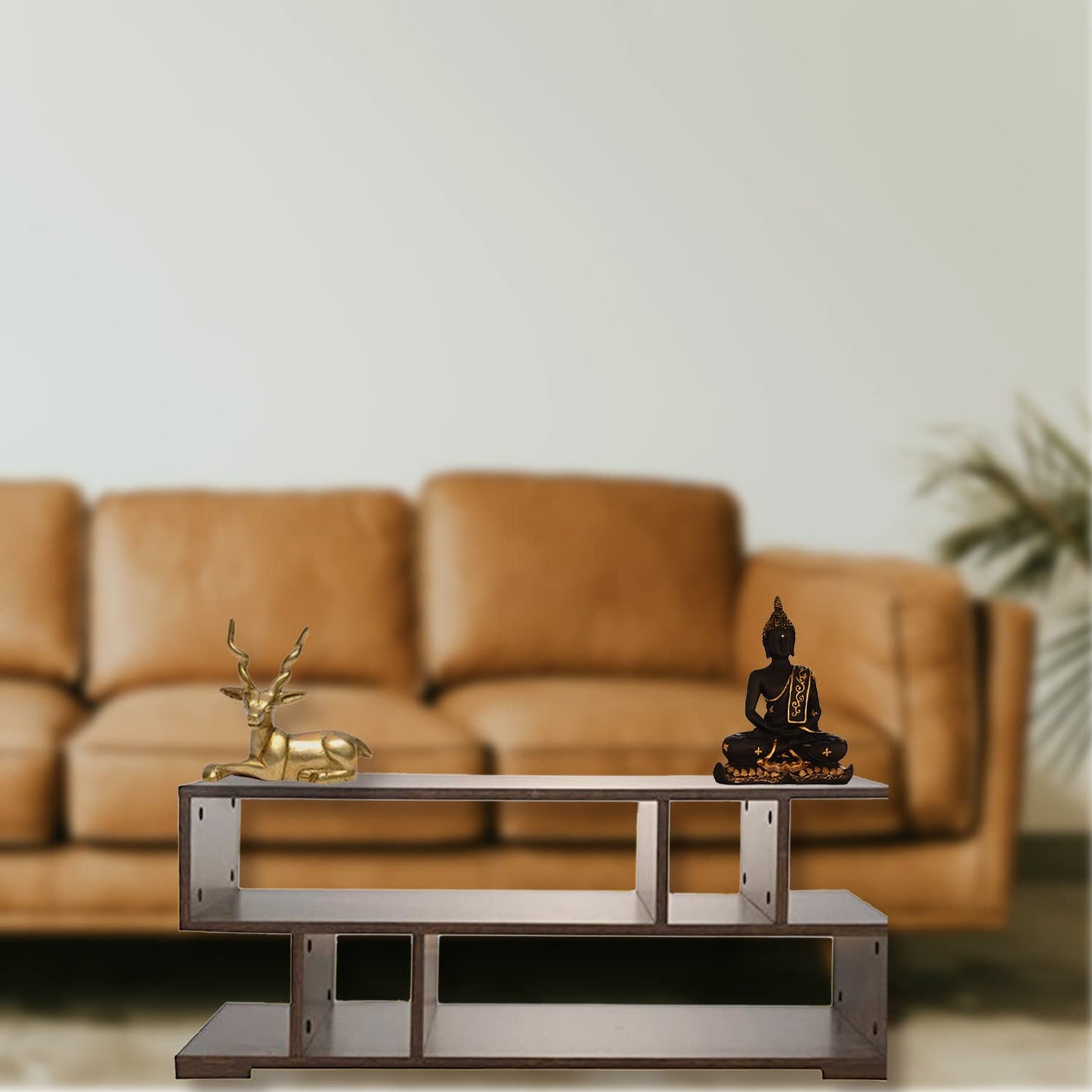 USHA SHRIRAM Wooden Table with Storage  Premium Engineered Wood  Coffee Table for Living Room Bedroom  Office  Durable and Long Lasting  Centre Table  Brown 90x42x30cm
