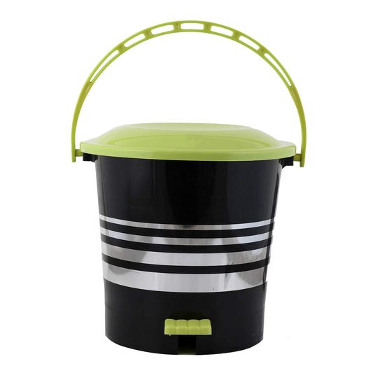 Kuber Industries Plastic Dustbin Garbage Bin with Handle5 Liters Green -CTKTC037981