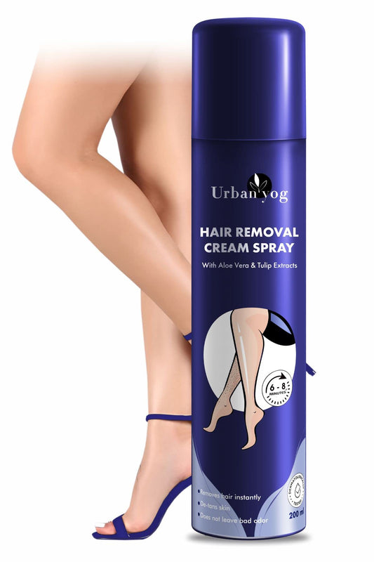 Urban yog Hair Removal Cream Spray for Women  Painless Body Hair Removal Spray for legs hands underarm  back 200 ml pack of 2 Tulip Blue