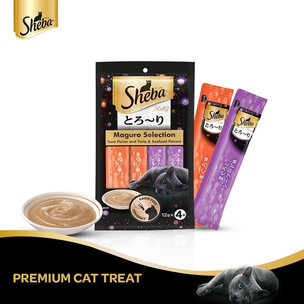 Sheba Tuna Flavor and Tuna  Prawn Maguro Selection Melty Premium Cat Treat