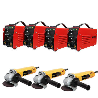 Cheston Set of 4 Units 200A Portable Inverter Auto ARCMMA Stick Compact Welding Machine  IGBT Technology  3 Units of 850W Angle Grinder  For Cutting Grinding Polishing