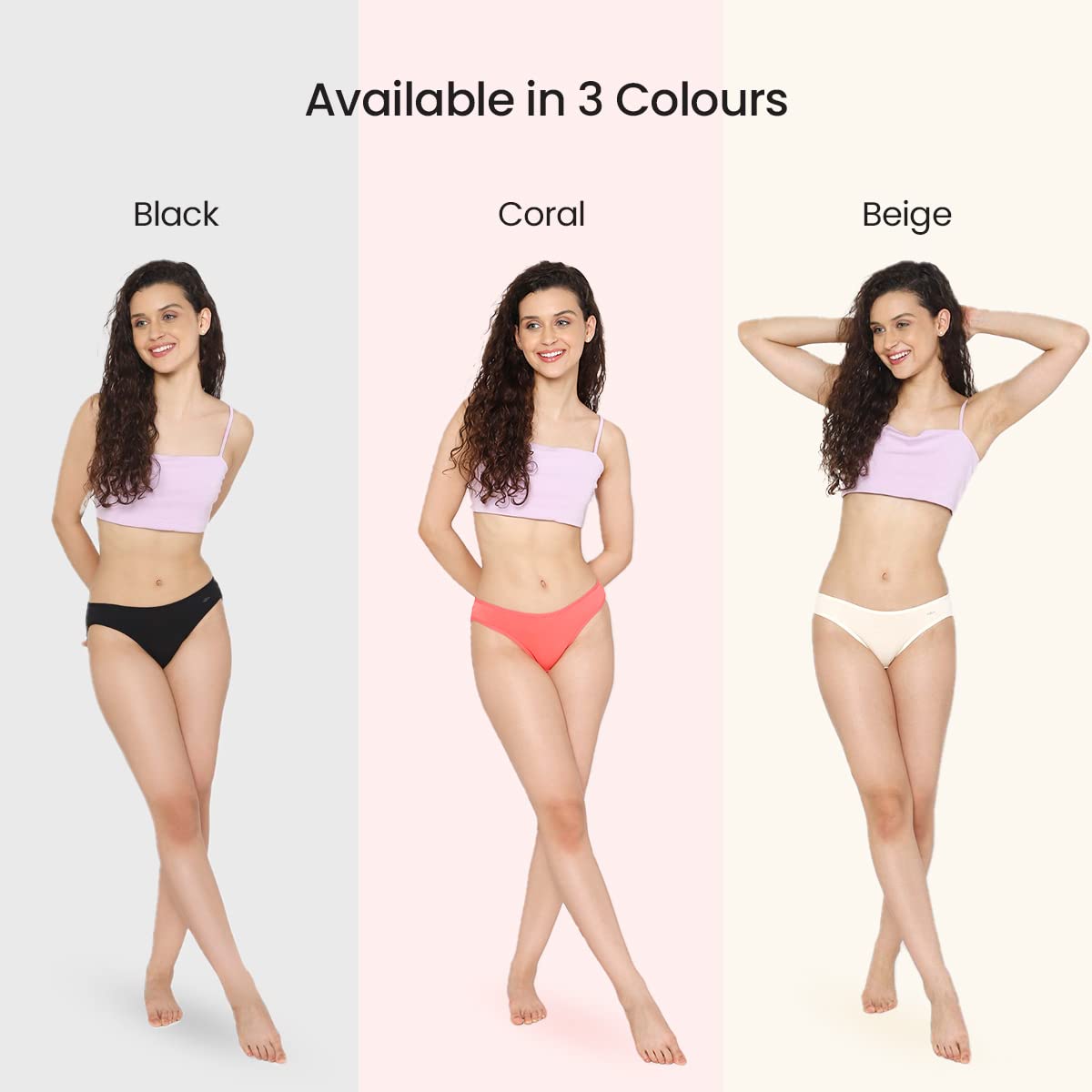 Mush Womens Ultra Soft Bamboo Modal Bikini Brief Breathable Panties  Anti-Odor Seamless Anti Microbial Innerwear L Black