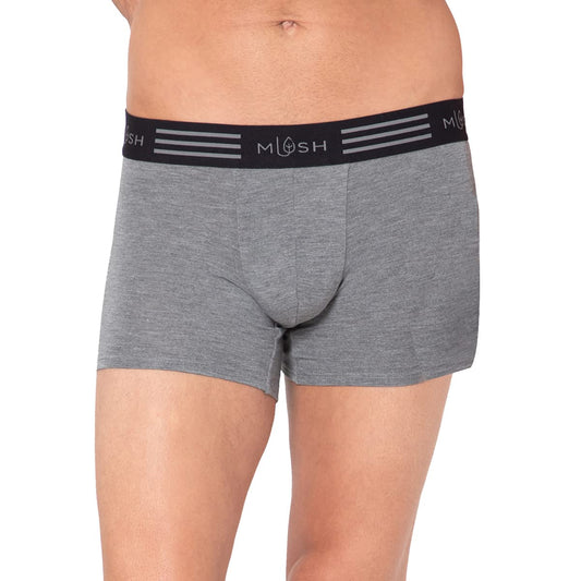 Mush Ultra Soft Breathable Feather Light Mens Bamboo Trunk  Naturally Anti-Odor and Anti-Microbial Bamboo Innerwear XL Grey