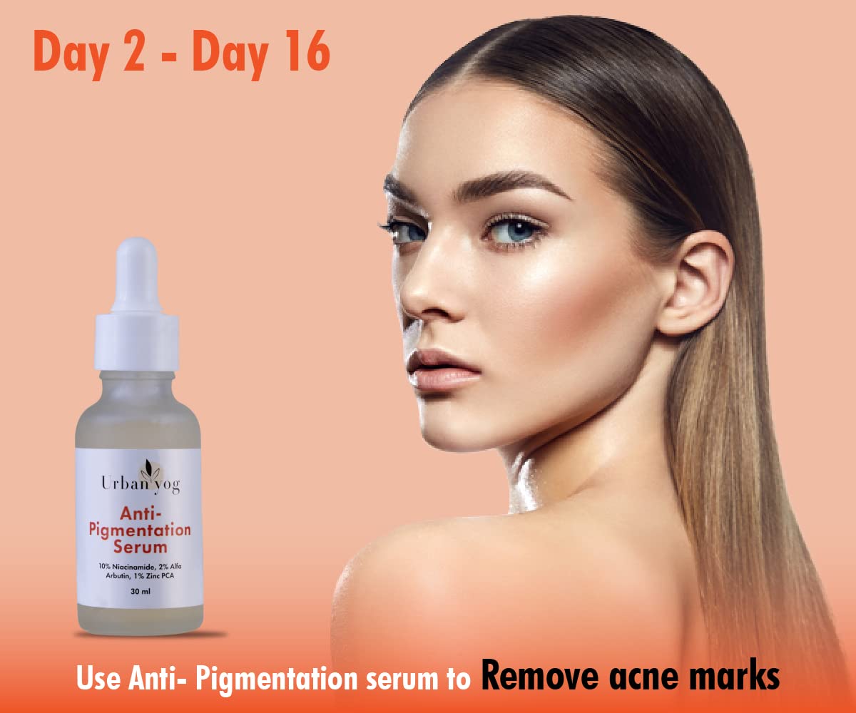 Urban Yog Face Care Combo Kit- Anti-Pigmentation Serum 30 ml and Acne Pimple Patch 72 Dots for and Clear Skin with 100 Hydrocolloid 10 Niacinamide  For acne and dark spots  For all skin types