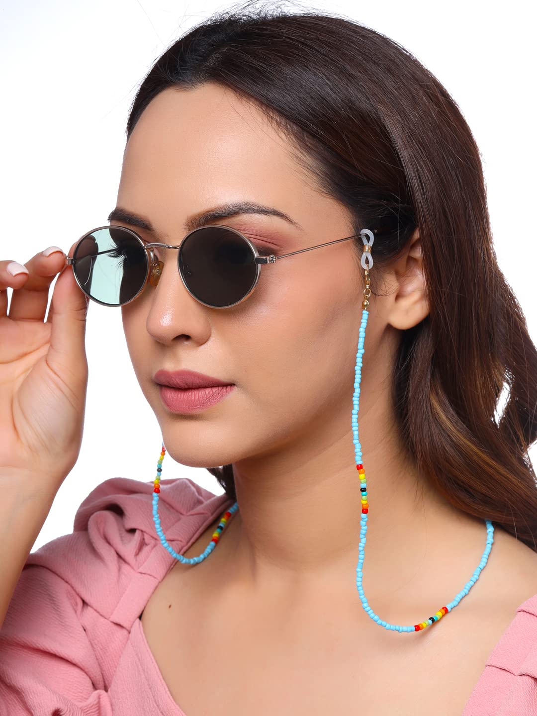 Yellow Chimes Sunglasses Chain for Women Eyeglasses Chain Multicolor Beadded Face Mask Chains Sunglasses AccessoriesSunglasses Lanyard for Girls and Women MOdel-1