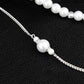 Yellow Chimes Back Necklace For Women Silver Tone Pearl Embellished Back Chain For Women and Girls