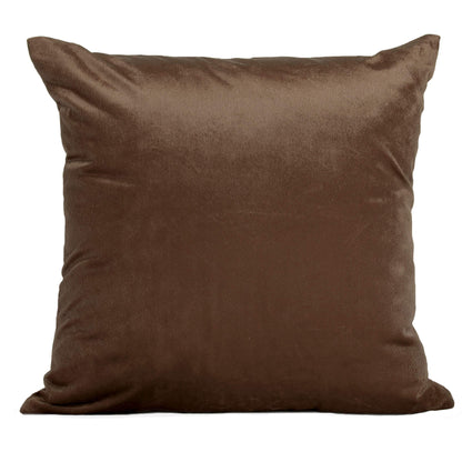 Encasa Homes Velvet Throw Pillow Cushion Covers 2 pc Set - Coffee - 16x16  40x40 cm Solid Plain Dyed Soft  Smooth Square Accent Decorative Pillowcase for Couch Sofa Chair Bed  Home